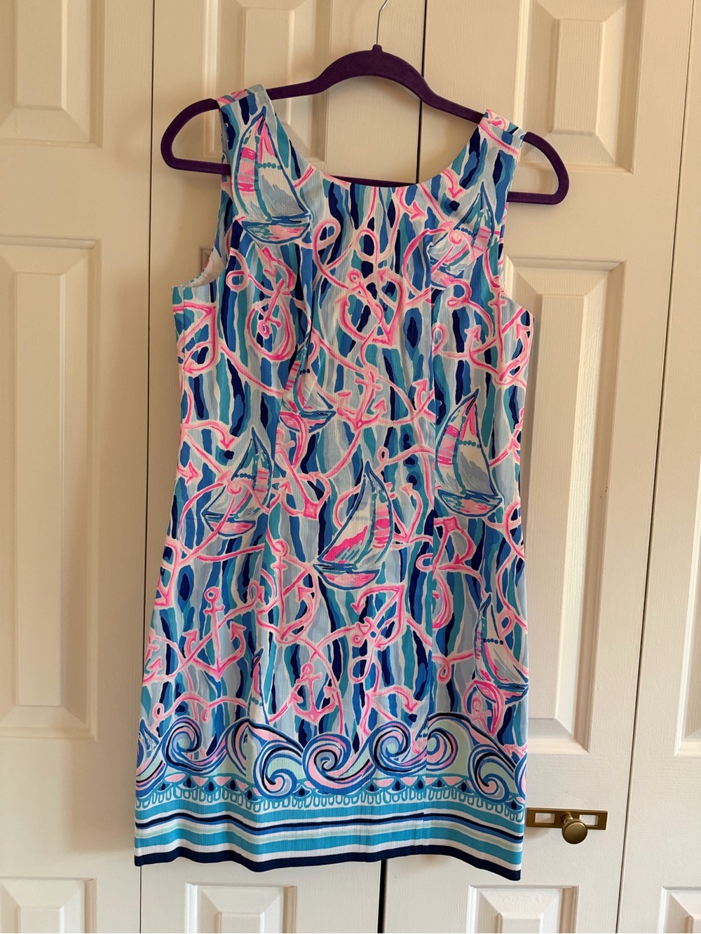 Lilly Pulitzer Sleeveless Shift Dress in Blue & Pink